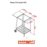 Mesa soporte Parriwatt de Acero Inoxidable para Modelo 400 - Imagen 3
