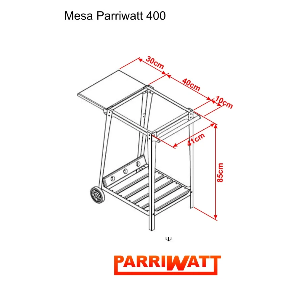 Mesa soporte Parriwatt de Acero Inoxidable para Modelo 400 - Imagen 3
