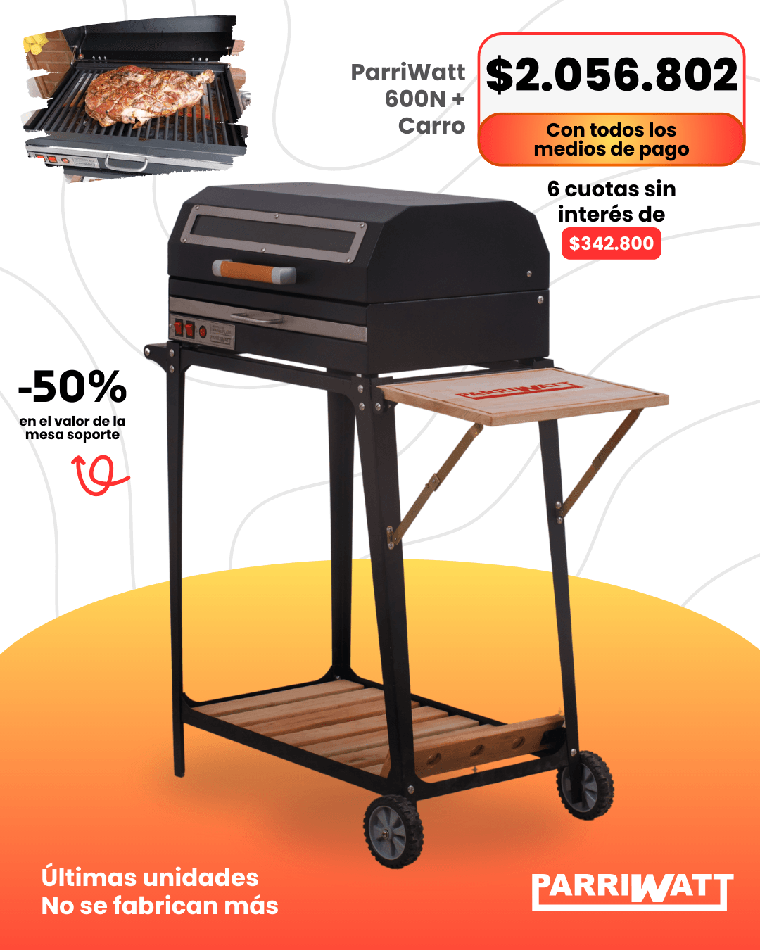 Combo parriwatt 600 n Combo Parriwatt 600N + Mesa Soporte (50% OFF en la mesa) - Image 1